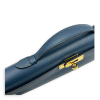 Kelly Cut Bleu de Prusse Clutch in Swift, Gold hardware