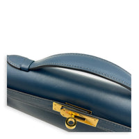 Kelly Cut Bleu de Prusse Clutch in Swift, Gold hardware