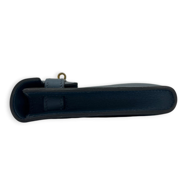 Kelly Cut Bleu de Prusse Clutch in Swift, Gold hardware