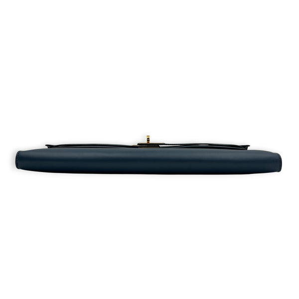 Kelly Cut Bleu de Prusse Clutch in Swift, Gold hardware