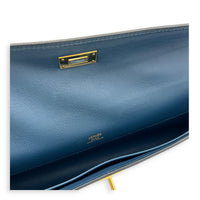 Kelly Cut Bleu de Prusse Clutch in Swift, Gold hardware