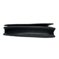Classic Wallet On Chain Black in Caviar Leather, Silver hardware