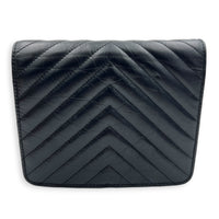 2.55 Wallet On Chain Black in Calfskin, Black hardware