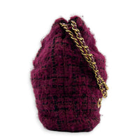 22 Tote Shoulder Bag Purple in Tweed, Gold hardware