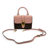 Locky Top Handle Bag Brown in Monogram Coated Canvas, Gold hardware