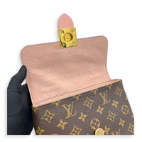 Locky Top Handle Bag Brown in Monogram Coated Canvas, Gold hardware