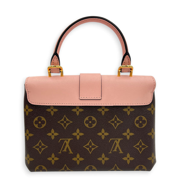 Locky Top Handle Bag Brown in Monogram Coated Canvas, Gold hardware