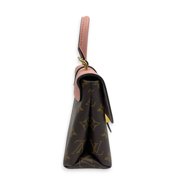 Locky Top Handle Bag Brown in Monogram Coated Canvas, Gold hardware