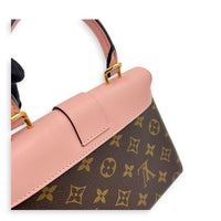 Locky Top Handle Bag Brown in Monogram Coated Canvas, Gold hardware
