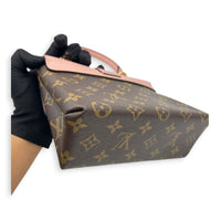 Locky Top Handle Bag Brown in Monogram Coated Canvas, Gold hardware