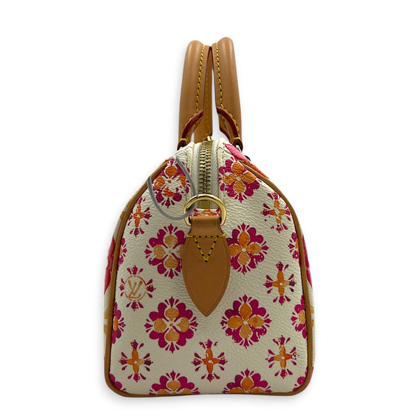 Speedy Bandouliere Top Handle Bag 20 By The Pool in Monogram Coated Canvas, Gold hardware