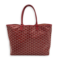 Saint Louis PM Red Tote Bag in Coated Canvas, Silver hardware