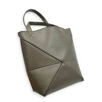 Puzzle Fold Tote Bag Mini Green in Calfskin, Gold hardware