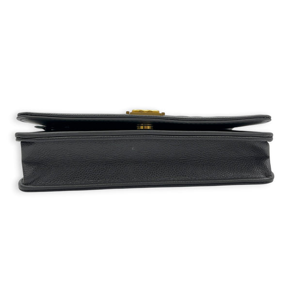 Boy Grey Wallet On Chain in Caviar Leather, Gold hardware