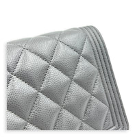 Boy Grey Wallet On Chain in Caviar Leather, Gold hardware