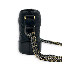 Gabrielle Small Black Shoulder Bag in Calfskin, Mixed hardware