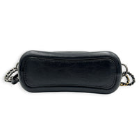 Gabrielle Small Black Shoulder Bag in Calfskin, Mixed hardware