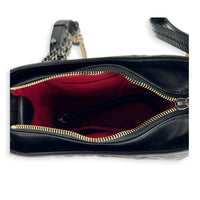 Gabrielle Small Black Shoulder Bag in Calfskin, Mixed hardware