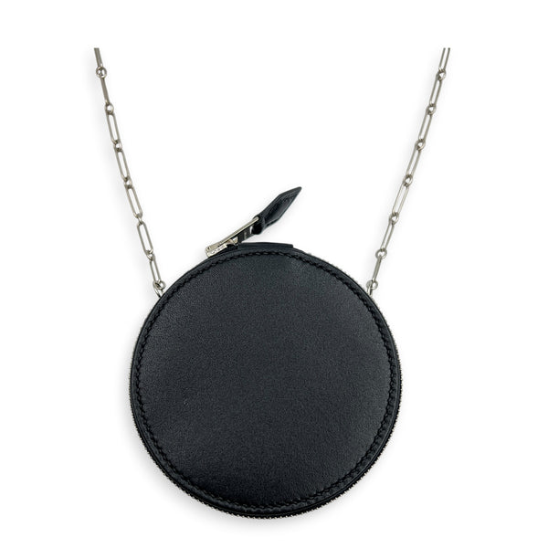 Micro Rond Veau Villandry Noir in Calfskin, Palladium hardware