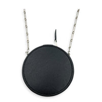 Micro Rond Veau Villandry Noir in Calfskin, Palladium hardware