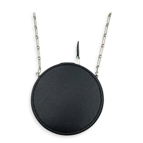 Micro Rond Veau Villandry Noir in Calfskin, Palladium hardware