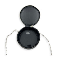 Micro Rond Veau Villandry Noir in Calfskin, Palladium hardware