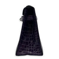 Kelly Pochette Amethyst in Shiny Niloticus Crocodile, Palladium hardware