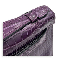 Kelly Pochette Amethyst in Shiny Niloticus Crocodile, Palladium hardware