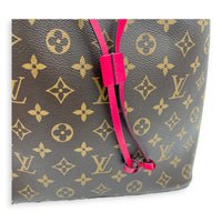 NeoNoe Brown Bucket Bag in Monogram Coated Canvas, Gold hardware