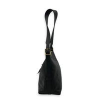 Carryall PM Black Shoulder Bag in Empreinte Leather, Gold hardware