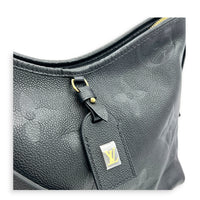 Carryall PM Black Shoulder Bag in Empreinte Leather, Gold hardware