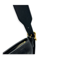 Carryall PM Black Shoulder Bag in Empreinte Leather, Gold hardware