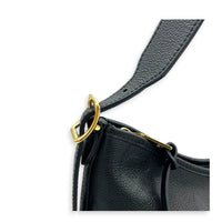 Carryall PM Black Shoulder Bag in Empreinte Leather, Gold hardware