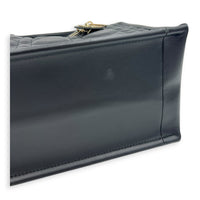Cannage Book Small Black Tote Bag in Calfskin, Gold hardware