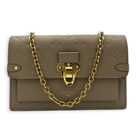 Vavin Wallet On Chain Beige in Empreinte Leather, Gold hardware