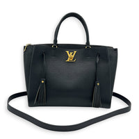 Lock Me Tote Bag Black in Calfskin, Gold hardware