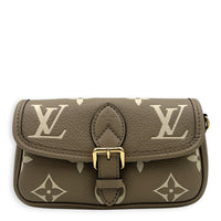 Diane Nano Beige Shoulder Bag in Empreinte Leather, Gold hardware