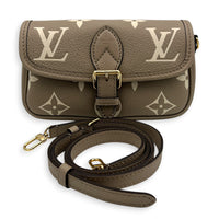 Diane Nano Beige Shoulder Bag in Empreinte Leather, Gold hardware