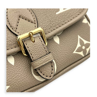 Diane Nano Beige Shoulder Bag in Empreinte Leather, Gold hardware