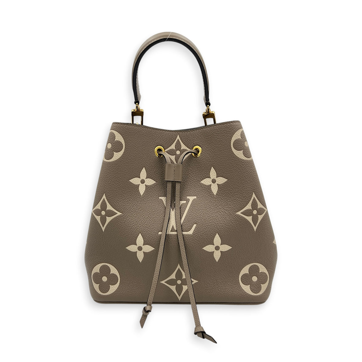NeoNoe Bucket Bag Beige in Empreinte Leather, Gold hardware