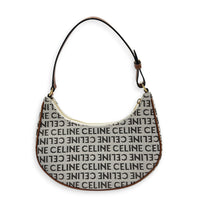Ava Shoulder Bag White in Canvas, Gold hardware