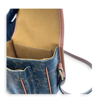 Folco Shoulder Bag Brown in Coated Canvas, Gold hardware