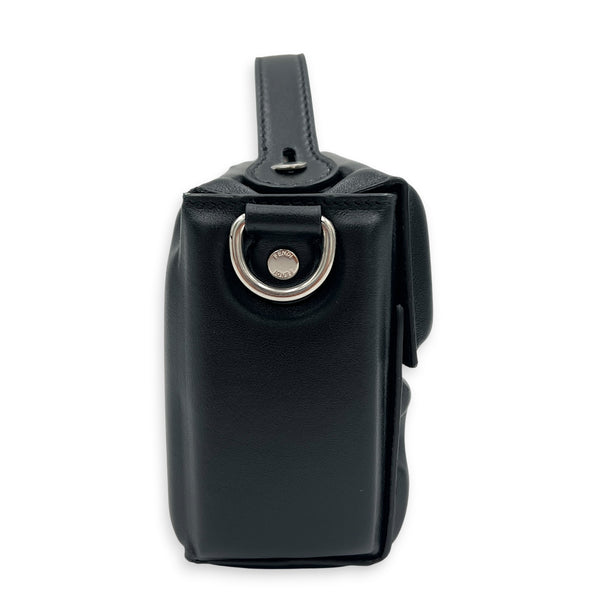 Soft Trunk Baguette Shoulder Bag Black in Nappa Leather, Silver hardware