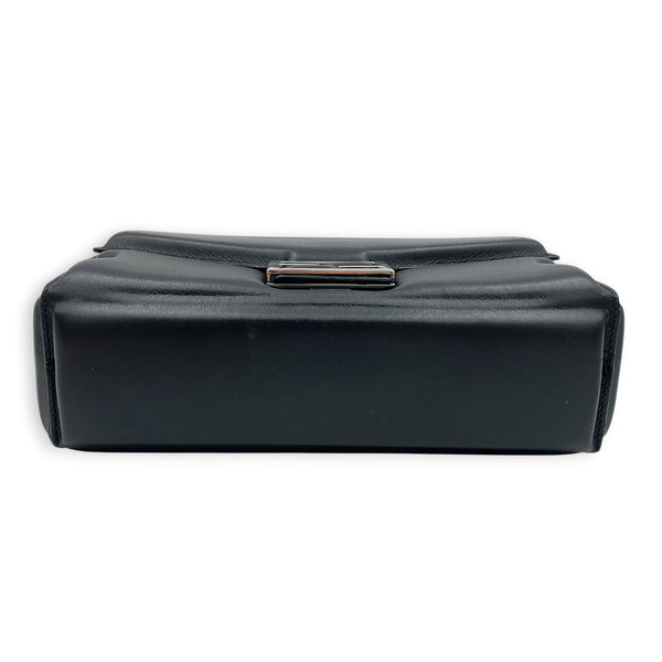 Soft Trunk Baguette Shoulder Bag Black in Nappa Leather, Silver hardware