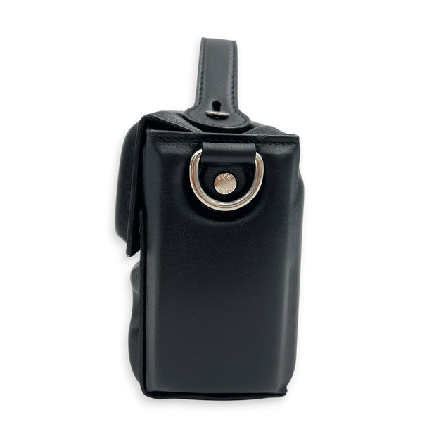Soft Trunk Baguette Shoulder Bag Black in Nappa Leather, Silver hardware