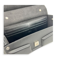 Soft Trunk Baguette Shoulder Bag Black in Nappa Leather, Silver hardware