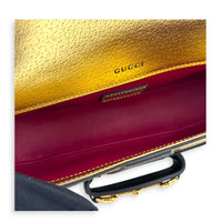 Horsebit 1955 Shoulder Bag Gold in Calfskin, Gold hardware