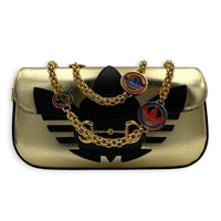 Horsebit 1955 Shoulder Bag Gold in Calfskin, Gold hardware