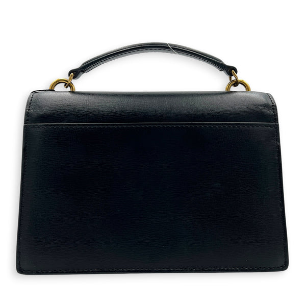 Sunset Wallet On Chain Black in Calfskin, Gold hardware