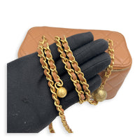 Pearl Crush Vanity Bag Brown in Lambskin, Gold hardware